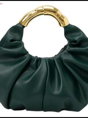 PU Leather Evening Clutch Pleated Handbag for Party Prom Wedding